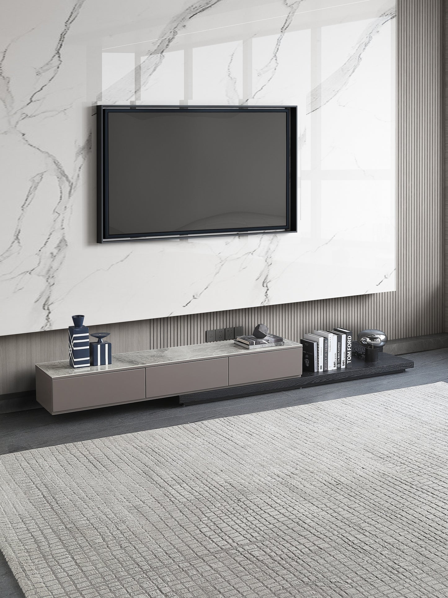 Milo Sintered Stone Top Extendable Entertainment Unit TV Unit TV Stand