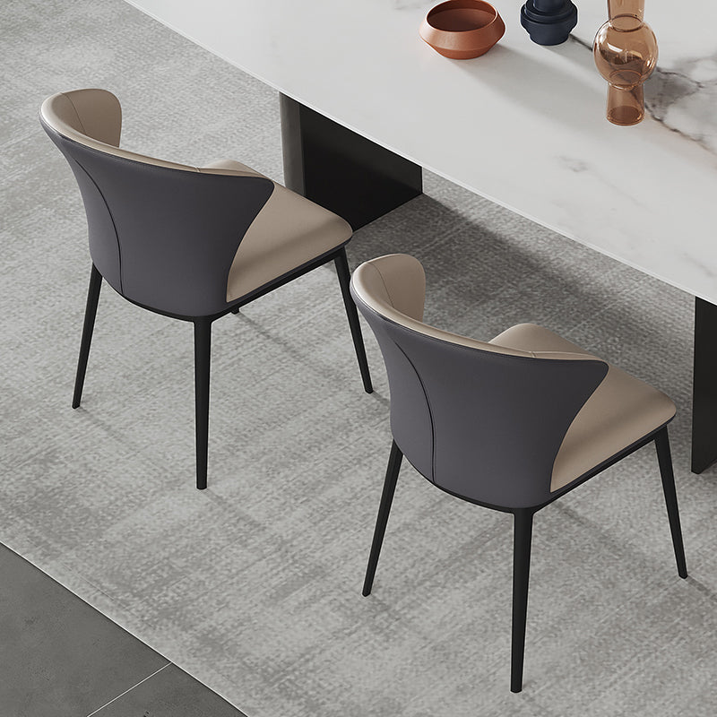 Italian Design Luxury Leather Dining Chair Steel legs PU Leather High Quality
