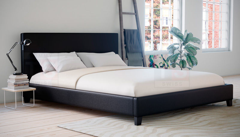 NEO Modern Style PU Leather Bedframe Black/White In Single Double Queen