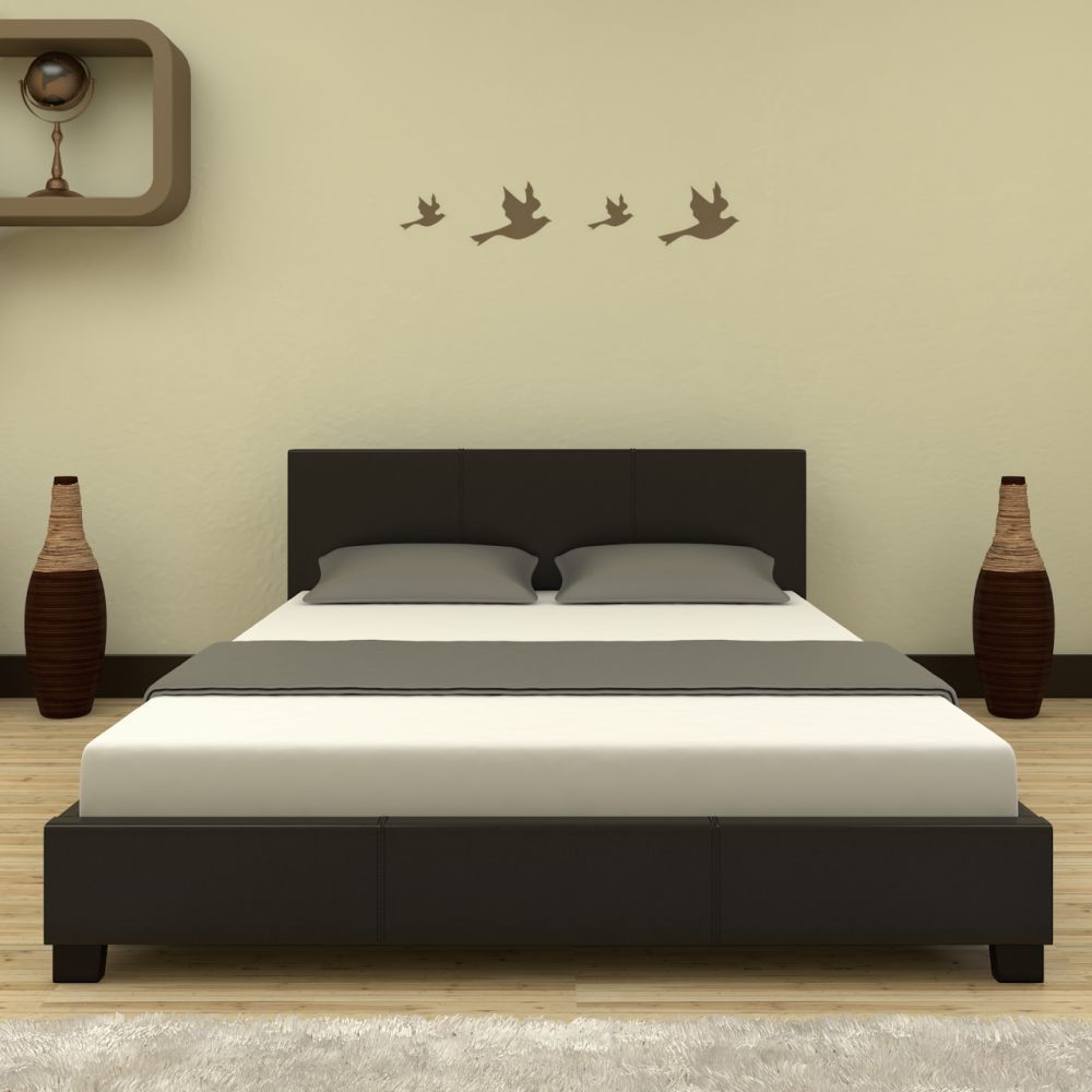 NEO Modern Style PU Leather Bedframe Black/White In Single Double Queen