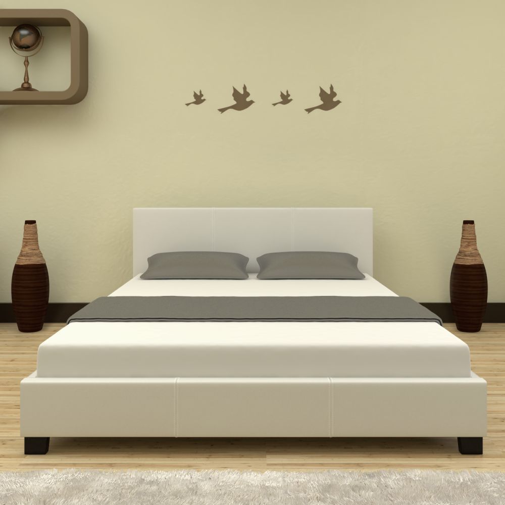NEO Modern Style PU Leather Bedframe Black/White In Single Double Queen