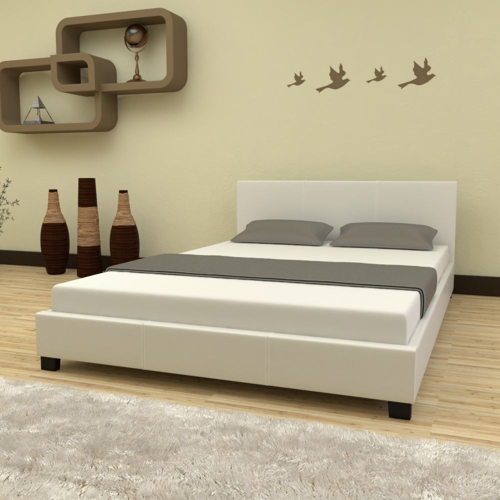 NEO Modern Style PU Leather Bedframe Black/White In Single Double Queen