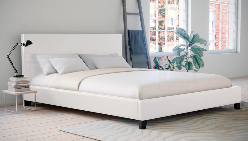 NEO Modern Style PU Leather Bedframe Black/White In Single Double Queen