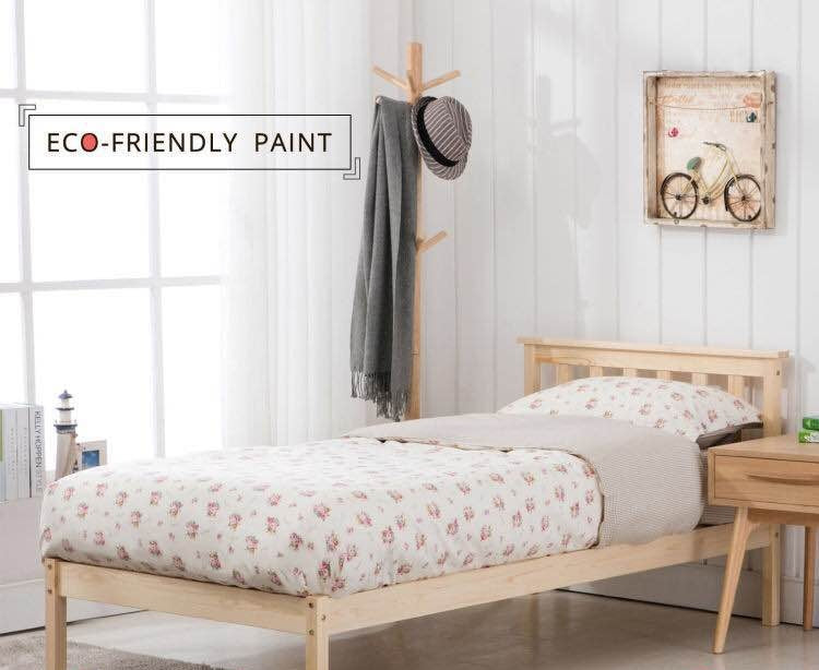 Modern Simple Design Natural Pine Wood Wooden Bed Timber Frame Single/Double/Queen