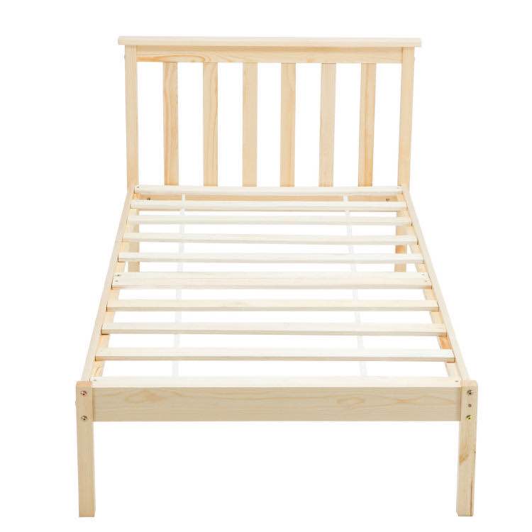 Modern Simple Design Natural Pine Wood Wooden Bed Timber Frame Single/Double/Queen