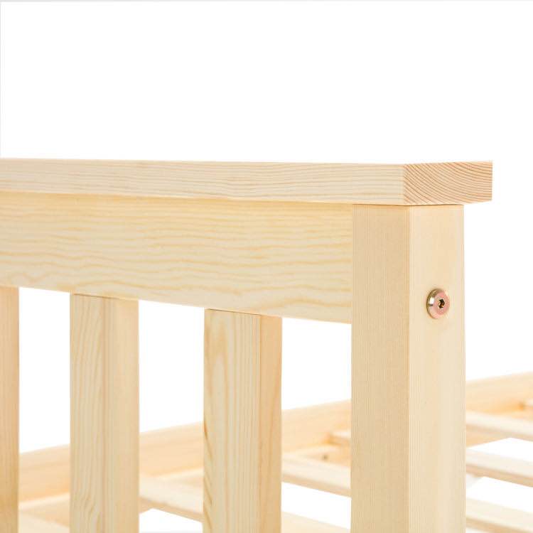 Modern Simple Design Natural Pine Wood Wooden Bed Timber Frame Single/Double/Queen
