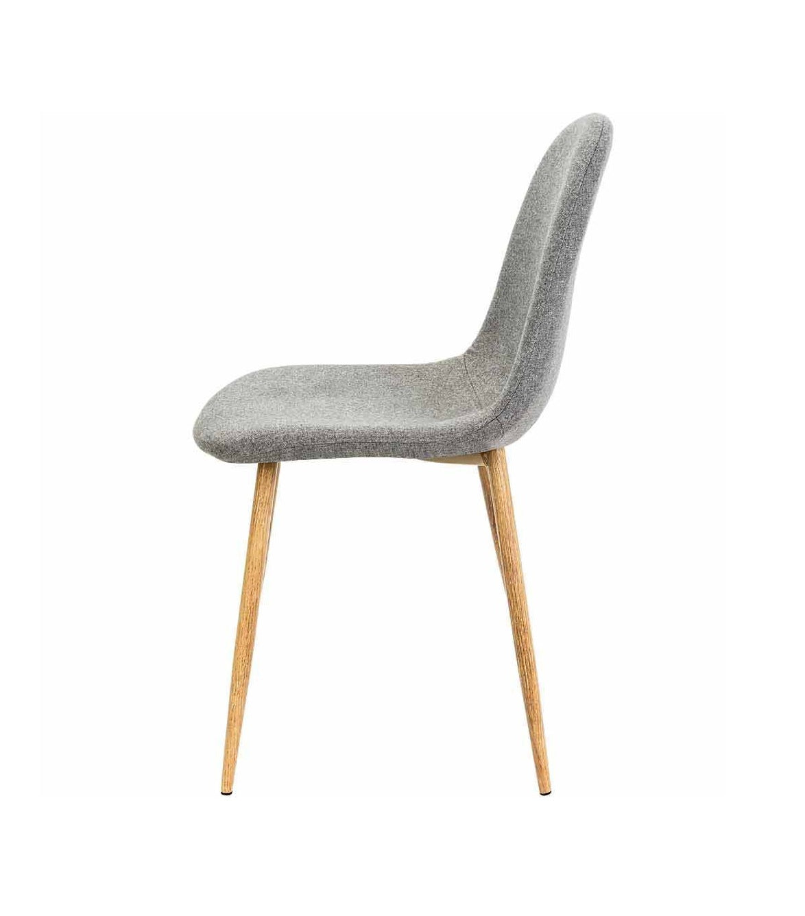 Trendy Residential Design Dining Chairs Retro Wooden Look Steel Leg Fabric Seat