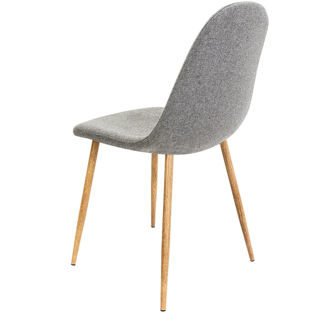 Trendy Residential Design Dining Chairs Retro Wooden Look Steel Leg Fabric Seat