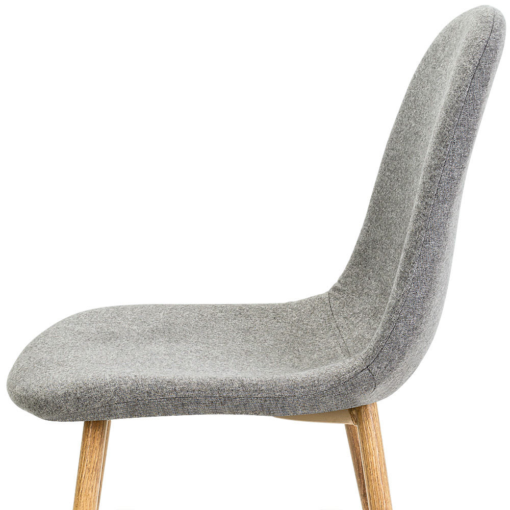 Trendy Residential Design Dining Chairs Retro Wooden Look Steel Leg Fabric Seat