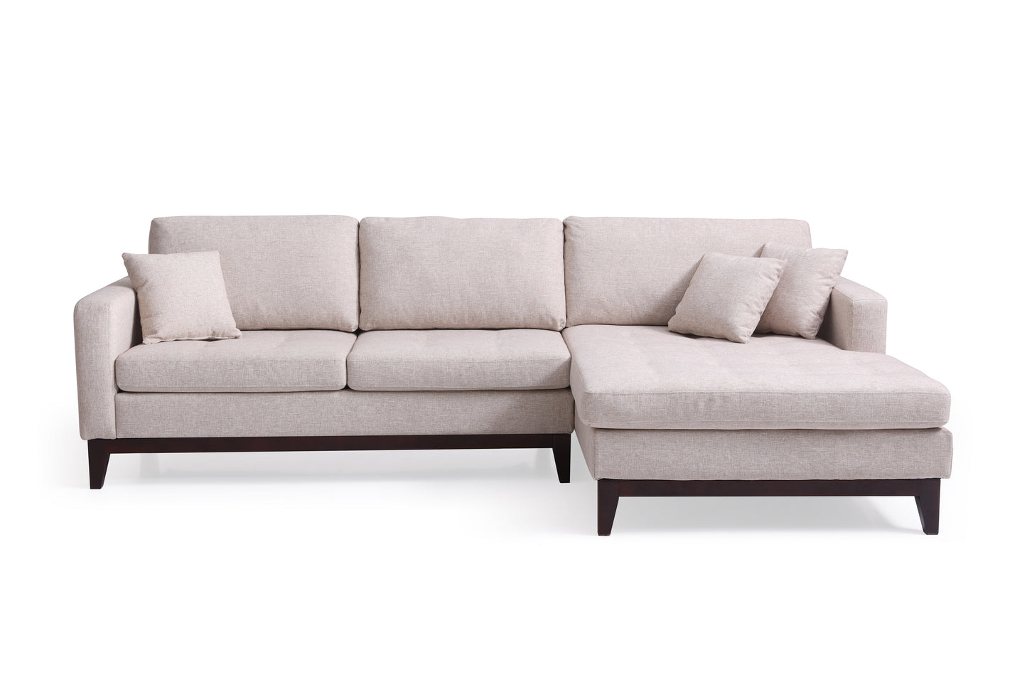 Diamonds Modern Design Fabric 4-Seat Modular Recliner Corner Futon Lounge Couch With Chaise In Beige