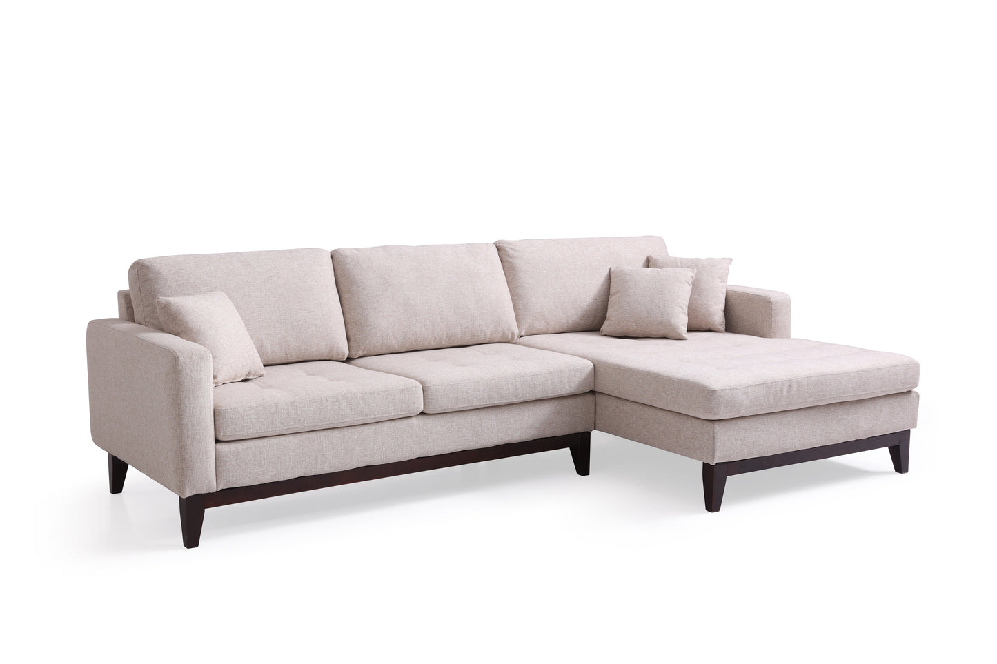 Diamonds Modern Design Fabric 4-Seat Modular Recliner Corner Futon Lounge Couch With Chaise In Beige