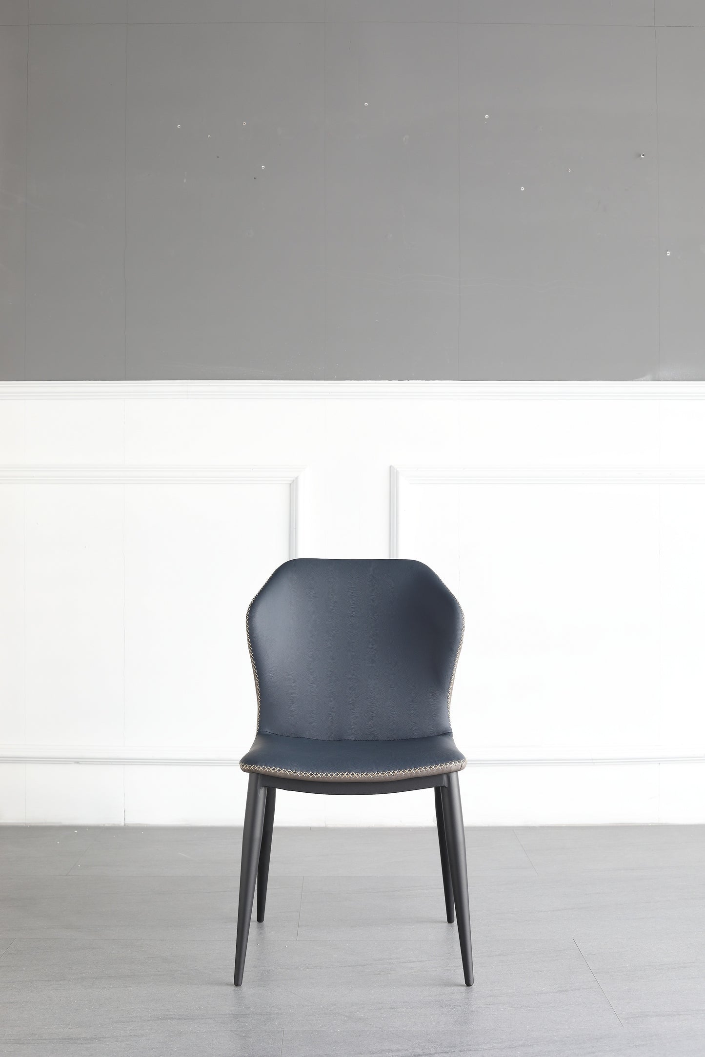 Luxury Design PU Leather Dining Chair Steel Frame And Leg Hand Stitch Muti Color