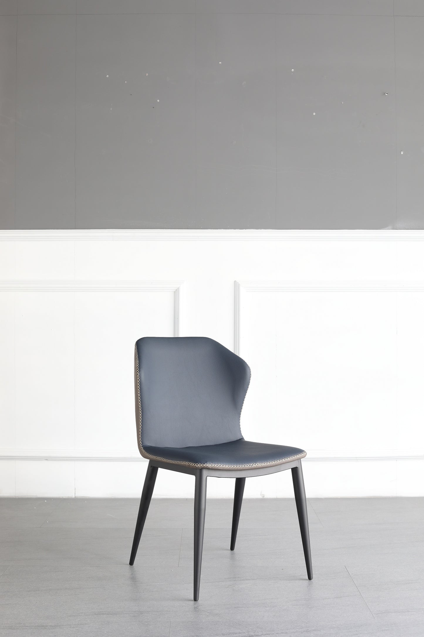 Luxury Design PU Leather Dining Chair Steel Frame And Leg Hand Stitch Muti Color
