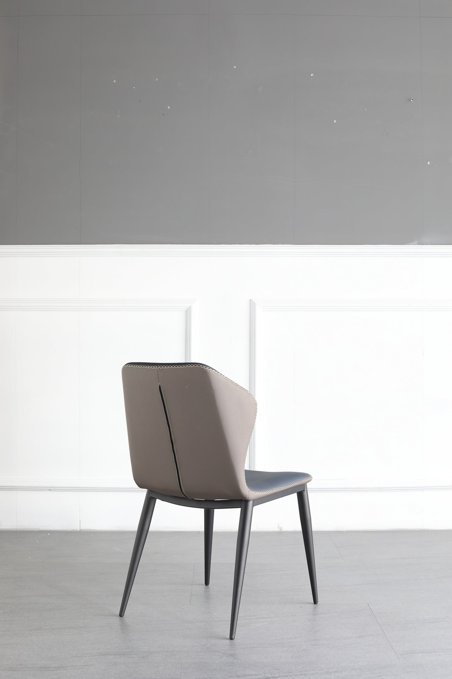 Luxury Design PU Leather Dining Chair Steel Frame And Leg Hand Stitch Muti Color