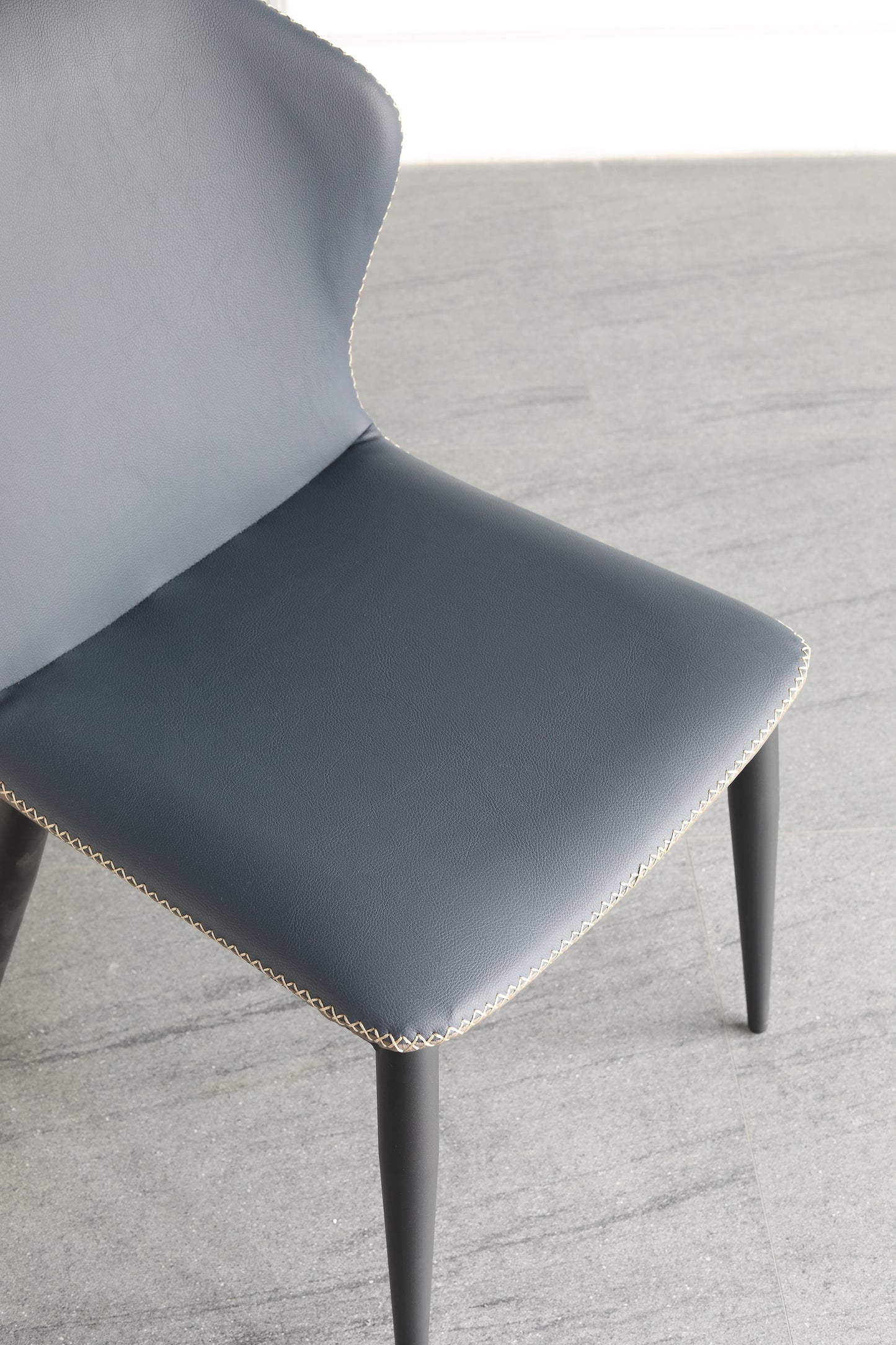 Luxury Design PU Leather Dining Chair Steel Frame And Leg Hand Stitch Muti Color