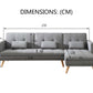 Linen Fabric 5 Seat Sofa Couch Lounges Futon Suite Chaise Set Bed