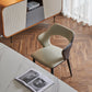 Sesco Open Back Design PU Leather Dining Chair Metal Legs Two Tune Colored