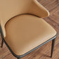 Euro Design PU Leather Dining Chair Metal Frame Two Tune Colored
