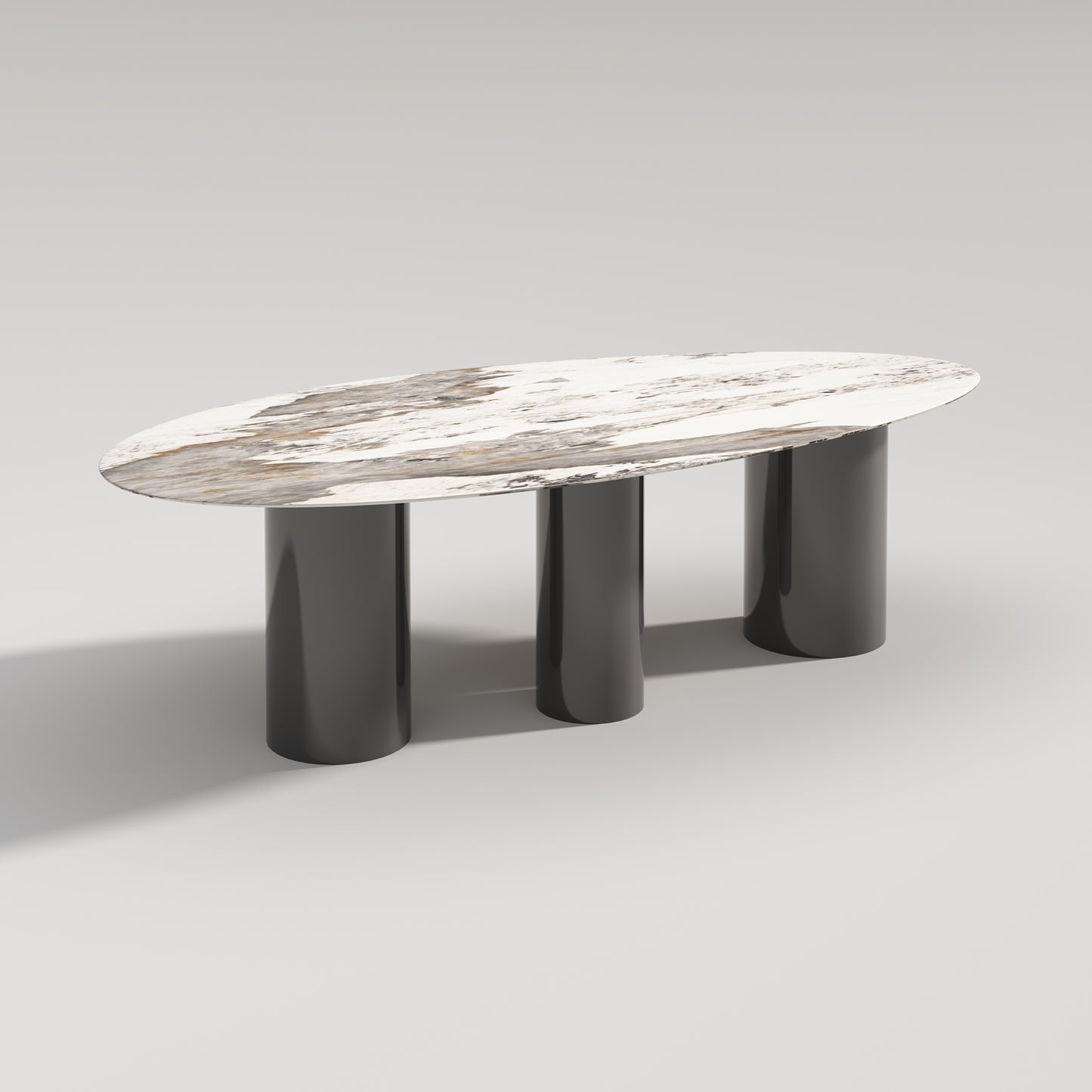 Lagos Pandora Sintered Stone Top Oval Rain Drop Shape Dining Table With Steel Legs 1.8m