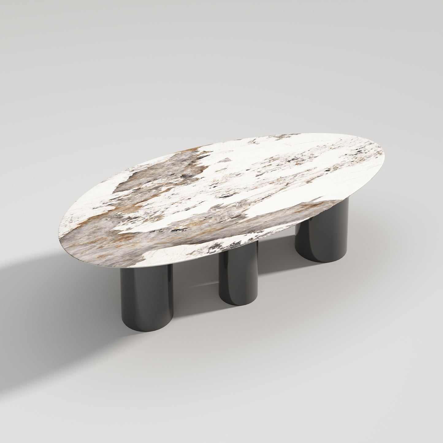 Lagos Pandora Sintered Stone Top Oval Rain Drop Shape Dining Table With Steel Legs 1.8m