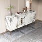 LILIUM Sintered Stone Marble Pattern Console Table Buffet Table Shoe Cabinet Scratch-resistant Surface 1.8m