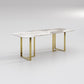 ELOWEN Marble Style Paint Sintered Stone Top Rectangular Dining Table High Gloss Finish 1.8-2.4m