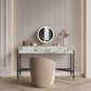 Arna Ceramic Top Vanity Table with Stool and LED Mirror Vanity Table Dressing Table With Mirror and Drawers