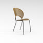CIRCULAR FAN Wabi-Sabi Design Dining Chair Steel Frame And Legs With Solid Timber Seat