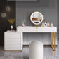 NEREO Italian Design Sintered Stone Top Vanity Table With Stool And LED Mirror Makeup Table Dressing Table With Drawers 1m-1.2m