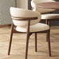 Mars Simple Style Dining Chair Solid Timber Frame And Legs With Fabric Seat Beige Color