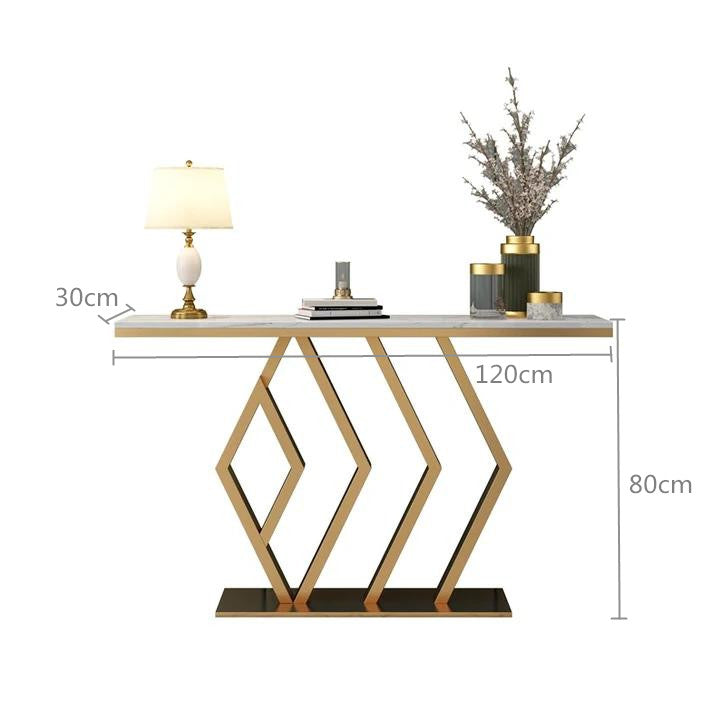 Hexagon Golden Color Designer Hallway Table Side Table Small Buffet Console Table 1.2m