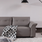 MINA Grey Leather Three Seat Sofa With Right Hand Side Electric Recliner Electric Sofa Lounge