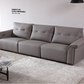 MINA Grey Leather Three Seat Sofa With Right Hand Side Electric Recliner Electric Sofa Lounge