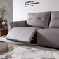 MINA Grey Leather Three Seat Sofa With Right Hand Side Electric Recliner Electric Sofa Lounge