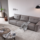 MINA Grey Leather Three Seat Sofa With Right Hand Side Electric Recliner Electric Sofa Lounge