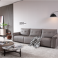 MINA Grey Leather Three Seat Sofa With Right Hand Side Electric Recliner Electric Sofa Lounge