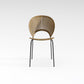 CIRCULAR FAN Wabi-Sabi Design Dining Chair Steel Frame And Legs With Solid Timber Seat