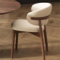 Mars Simple Style Dining Chair Solid Timber Frame And Legs With Fabric Seat Beige Color