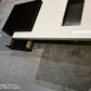 OTTAVIO Designer Black and White Color Slate Top Coffee Table With Transparent Legs and Metal Fruit Tray