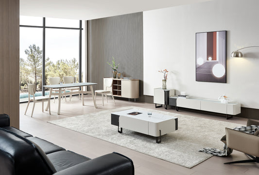 TIZIANO Modern Style Slate Top TV Cabinet and Coffee Table Set