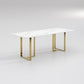 ELOWEN Marble Style Paint Sintered Stone Top Rectangular Dining Table High Gloss Finish 1.8-2.4m