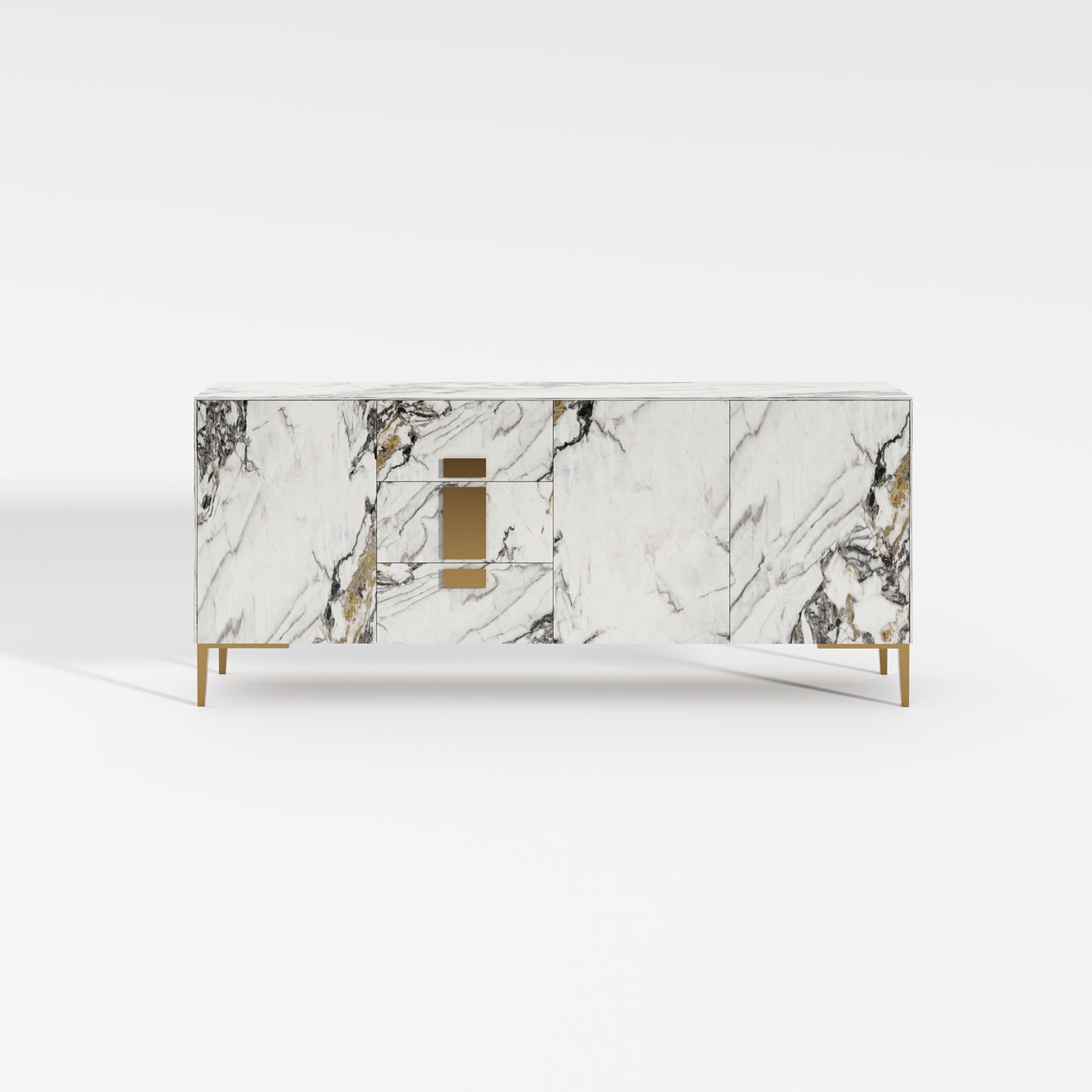 LILIUM Sintered Stone Marble Pattern Console Table Buffet Table Shoe Cabinet Scratch-resistant Surface 1.8m