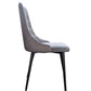 French Style High-Back Velvet Upholstered Grid Pattern Dining Chair