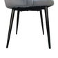French Style High-Back Velvet Upholstered Grid Pattern Dining Chair