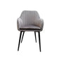 French Style Dining Chair Grey Color Velvet Upholstered With Thickened Seat Cushion Armchair