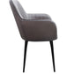 French Style Dining Chair Grey Color Velvet Upholstered With Thickened Seat Cushion Armchair