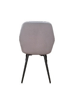 French Style Dining Chair Grey Color Velvet Upholstered With Thickened Seat Cushion Armchair