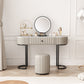 CALLIST Vanity Table With Stool and Mirror Set Makeup Table Dressing Table Grey Color 1m