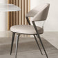 Chou PU Round Seat Style Leather Dining Chair Metal Legs Beige Color