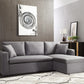 Modern Design Linen Fabric 3-Seat Sofa Bed With Storage Chaise Grey Color